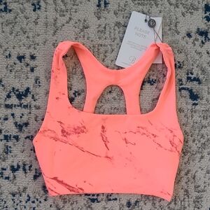 Bombshell Sportswear Women's Pink Marble Sports Bra